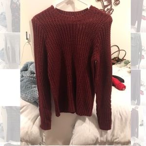 A New Day medium knit wine colored sweater
